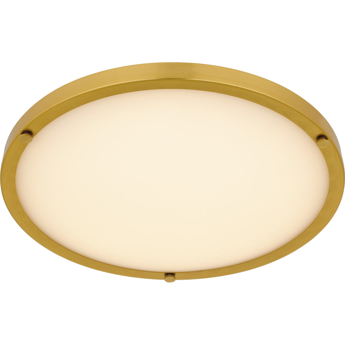 Quoizel Donne 16in LED Semi-Flush Mount | Traditional Brushed Gold and White Etched Glass | Bedroom & Hallway | Model QSF6784BRG