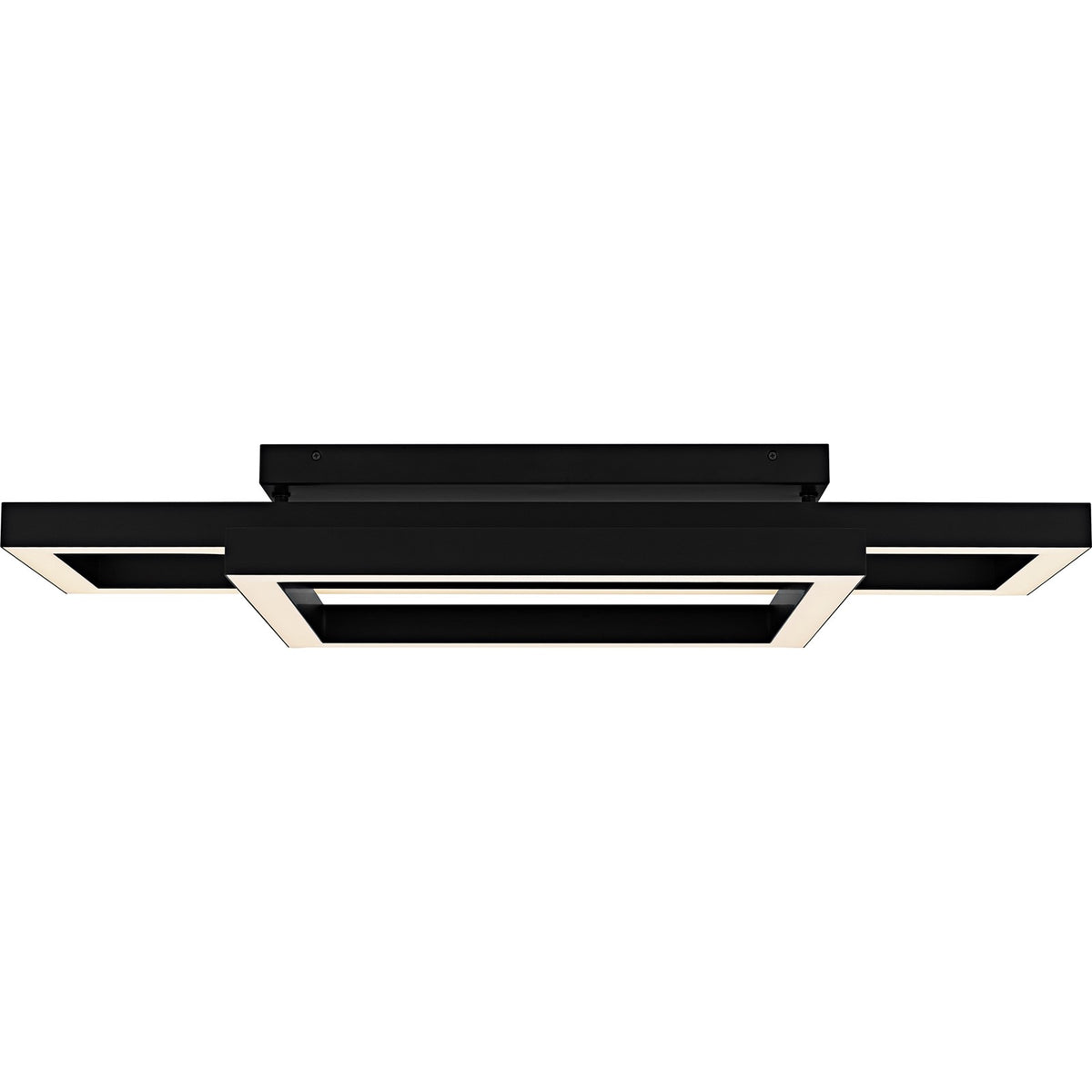 Quoizel Lawless 36in LED Semi-Flush Mount | Contemporary Matte Black Steel | Bedroom & Living Room | 36 x 20 x 5.75 in | Model QSF6792MBK