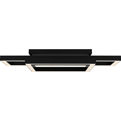 Quoizel Lawless 36in LED Semi-Flush Mount | Contemporary Matte Black Steel | Bedroom & Living Room | 36 x 20 x 5.75 in | Model QSF6792MBK