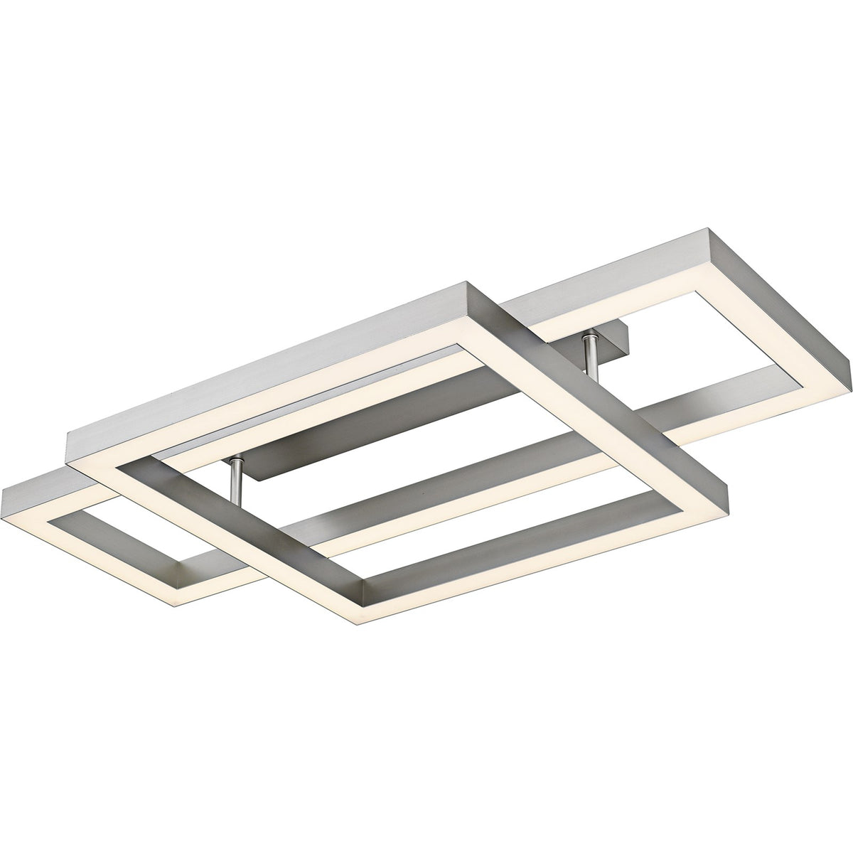 Quoizel Lawless 36in LED Semi-Flush Mount | Contemporary Painted Brushed Nickel Steel | Bedroom & Hallway | 36 x 20 x 5.75 in | Model QSF6792PBN