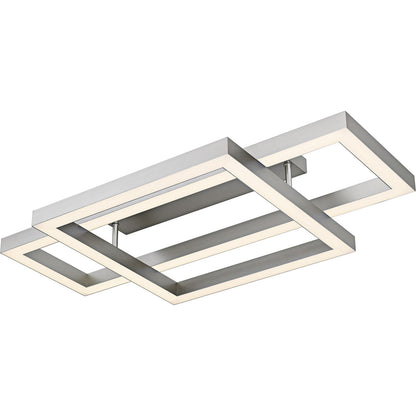 Quoizel Lawless 36in LED Semi-Flush Mount | Contemporary Painted Brushed Nickel Steel | Bedroom & Hallway | 36 x 20 x 5.75 in | Model QSF6792PBN