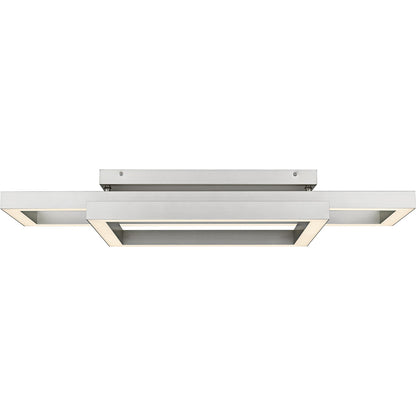 Quoizel Lawless 36in LED Semi-Flush Mount | Contemporary Painted Brushed Nickel Steel | Bedroom & Hallway | 36 x 20 x 5.75 in | Model QSF6792PBN