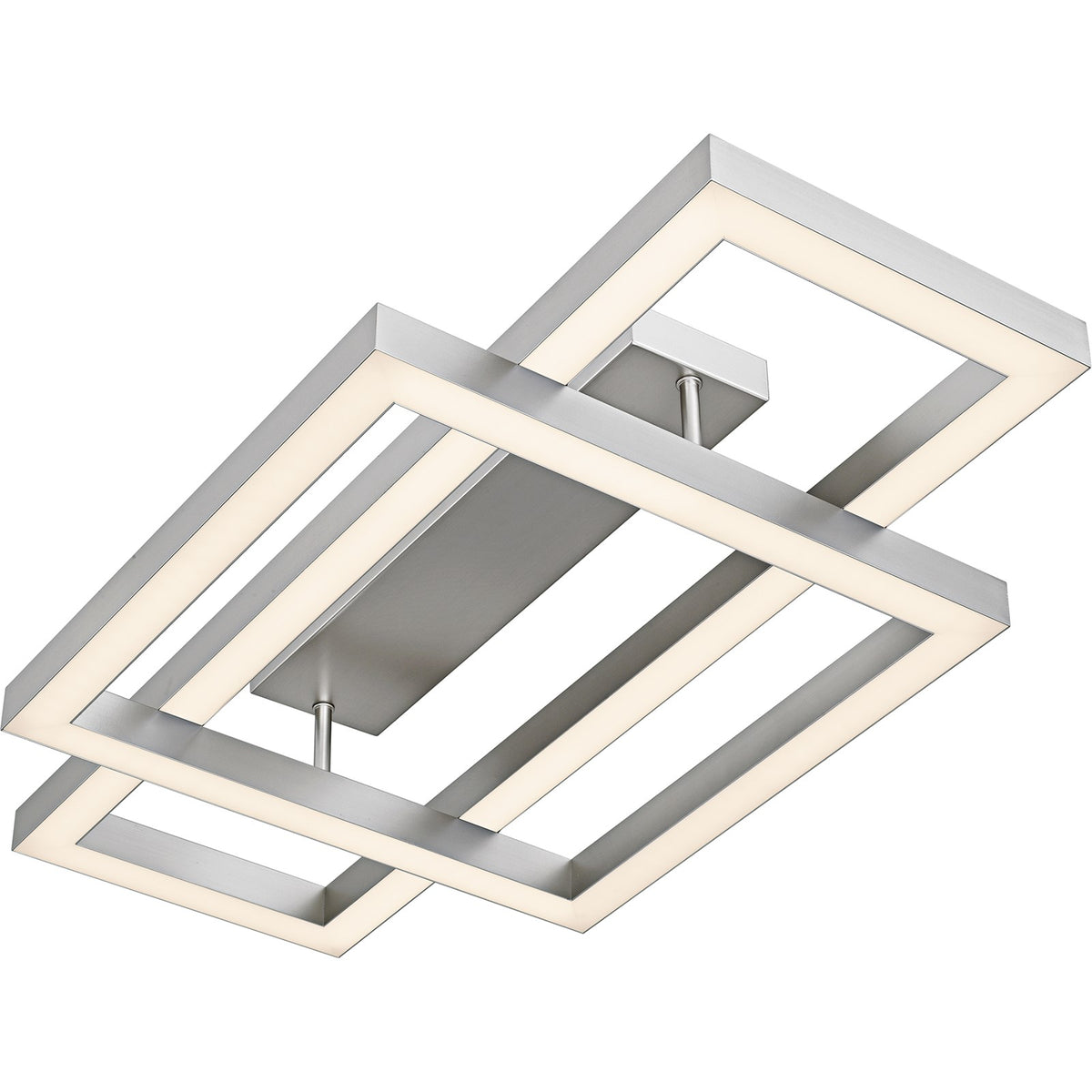Quoizel Lawless 36in LED Semi-Flush Mount | Contemporary Painted Brushed Nickel Steel | Bedroom & Hallway | 36 x 20 x 5.75 in | Model QSF6792PBN
