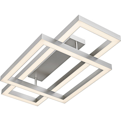 Quoizel Lawless 36in LED Semi-Flush Mount | Contemporary Painted Brushed Nickel Steel | Bedroom & Hallway | 36 x 20 x 5.75 in | Model QSF6792PBN