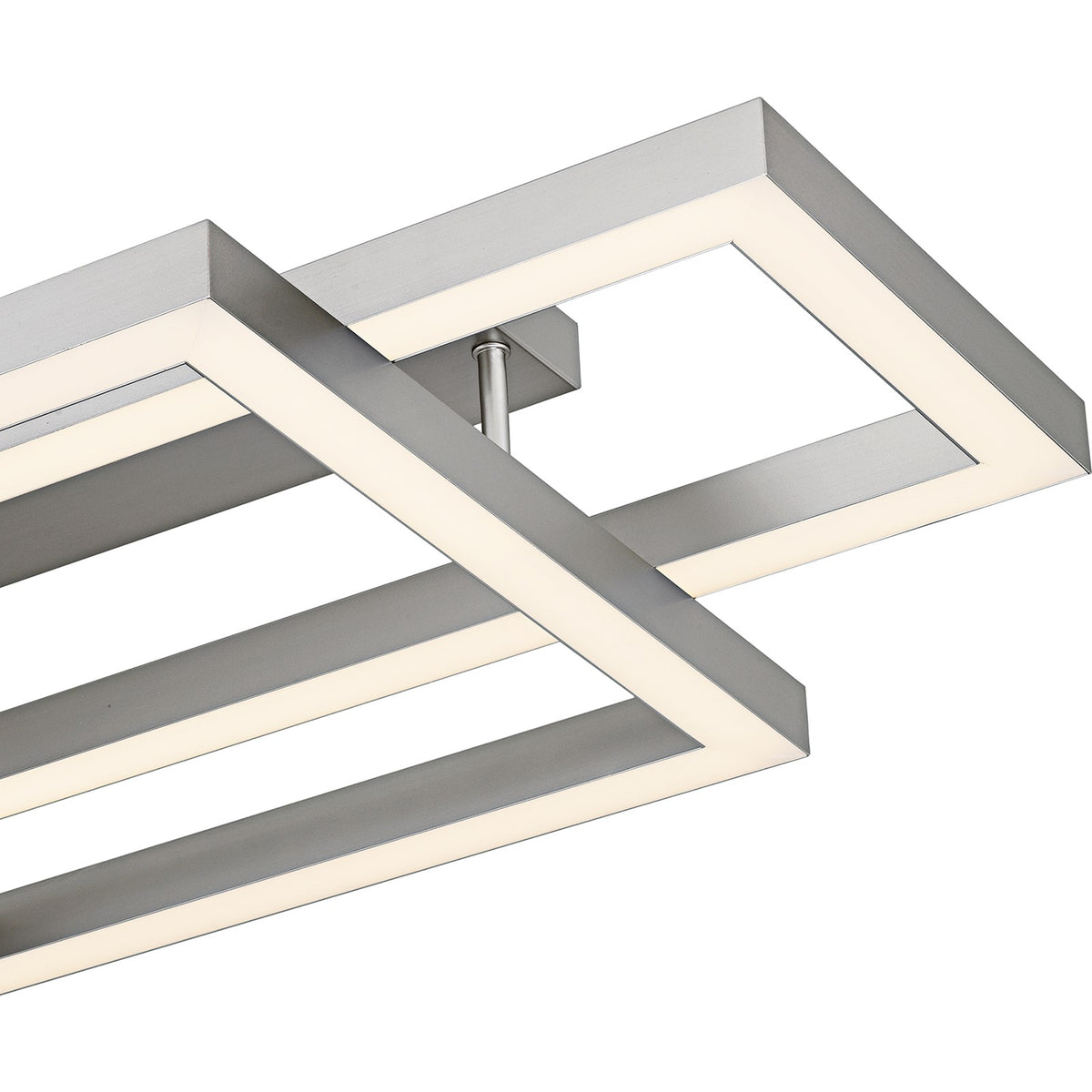 Quoizel Lawless 36in LED Semi-Flush Mount | Contemporary Painted Brushed Nickel Steel | Bedroom & Hallway | 36 x 20 x 5.75 in | Model QSF6792PBN