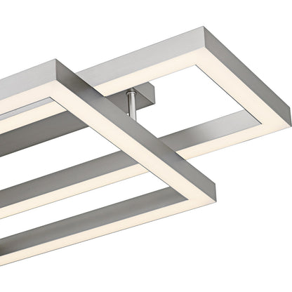 Quoizel Lawless 36in LED Semi-Flush Mount | Contemporary Painted Brushed Nickel Steel | Bedroom & Hallway | 36 x 20 x 5.75 in | Model QSF6792PBN
