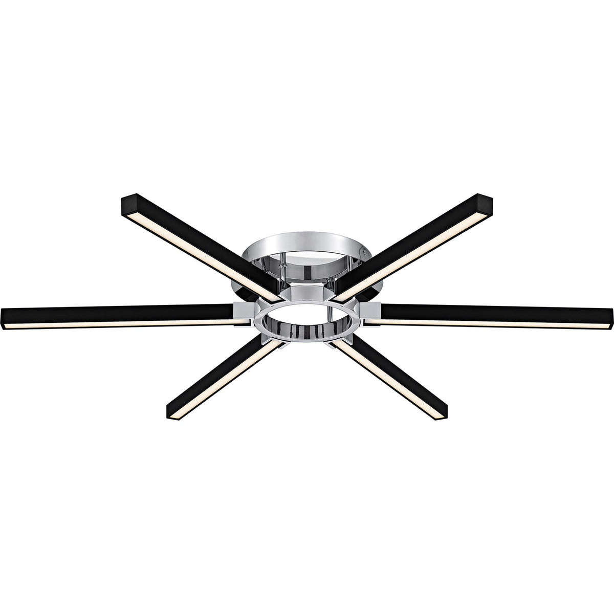 Quoizel Zealand 36in LED Semi-Flush Mount | Contemporary Polished Chrome Steel | Bedroom & Hallway | 36 x 36 x 4 in | Model QSF6793C