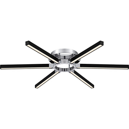 Quoizel Zealand 36in LED Semi-Flush Mount | Contemporary Polished Chrome Steel | Bedroom & Hallway | 36 x 36 x 4 in | Model QSF6793C