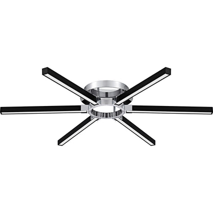 Quoizel Zealand 36in LED Semi-Flush Mount | Contemporary Polished Chrome Steel | Bedroom & Hallway | 36 x 36 x 4 in | Model QSF6793C