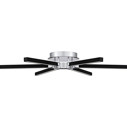 Quoizel Zealand 36in LED Semi-Flush Mount | Contemporary Polished Chrome Steel | Bedroom & Hallway | 36 x 36 x 4 in | Model QSF6793C
