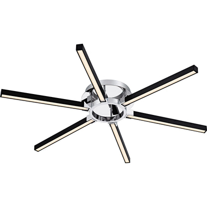 Quoizel Zealand 36in LED Semi-Flush Mount | Contemporary Polished Chrome Steel | Bedroom & Hallway | 36 x 36 x 4 in | Model QSF6793C