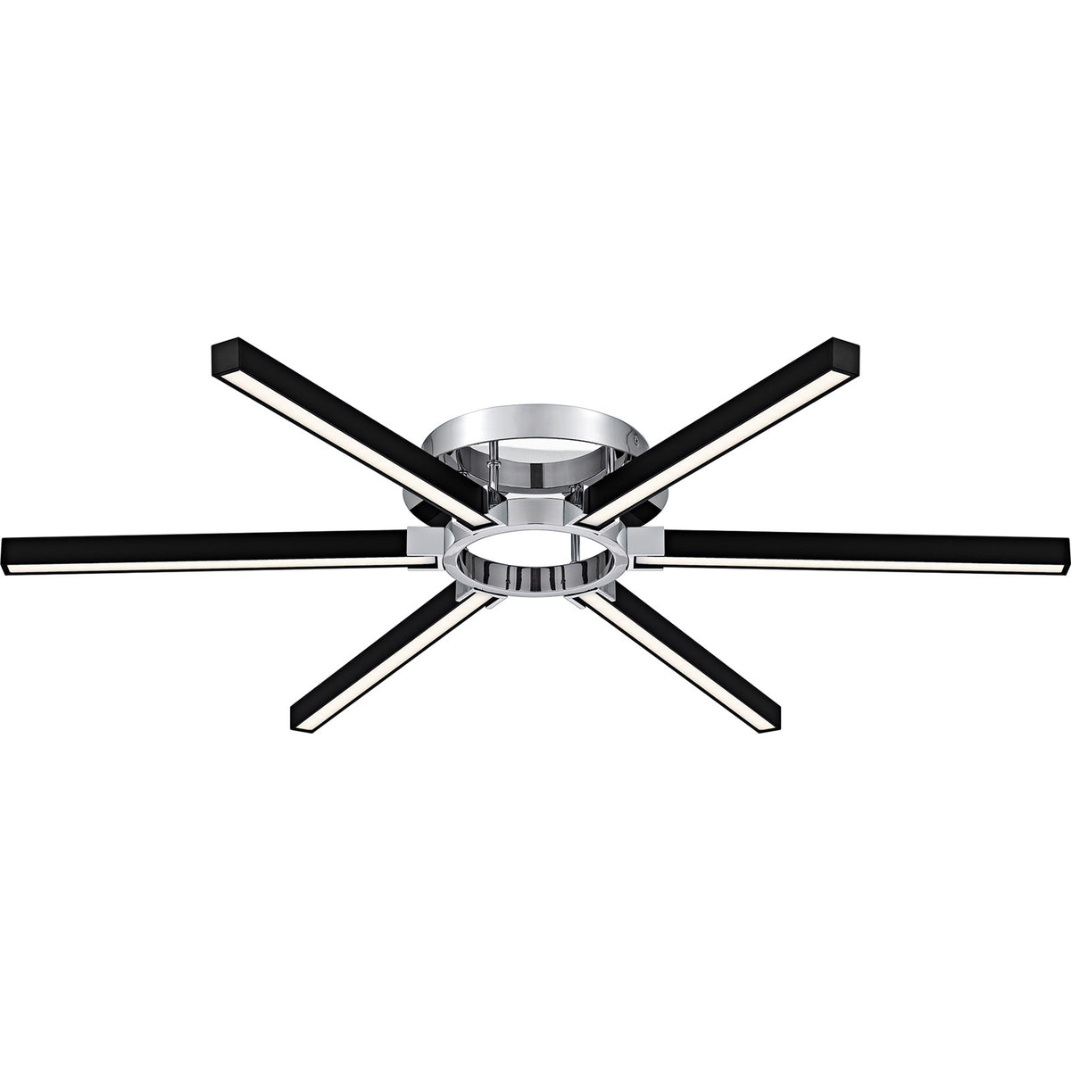 Quoizel Zealand 36in LED Semi-Flush Mount | Contemporary Polished Chrome Steel | Bedroom & Hallway | 36 x 36 x 4 in | Model QSF6793C