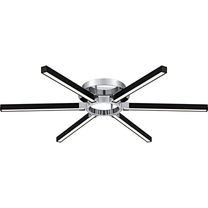 Quoizel Zealand 36in LED Semi-Flush Mount | Contemporary Polished Chrome Steel | Bedroom & Hallway | 36 x 36 x 4 in | Model QSF6793C