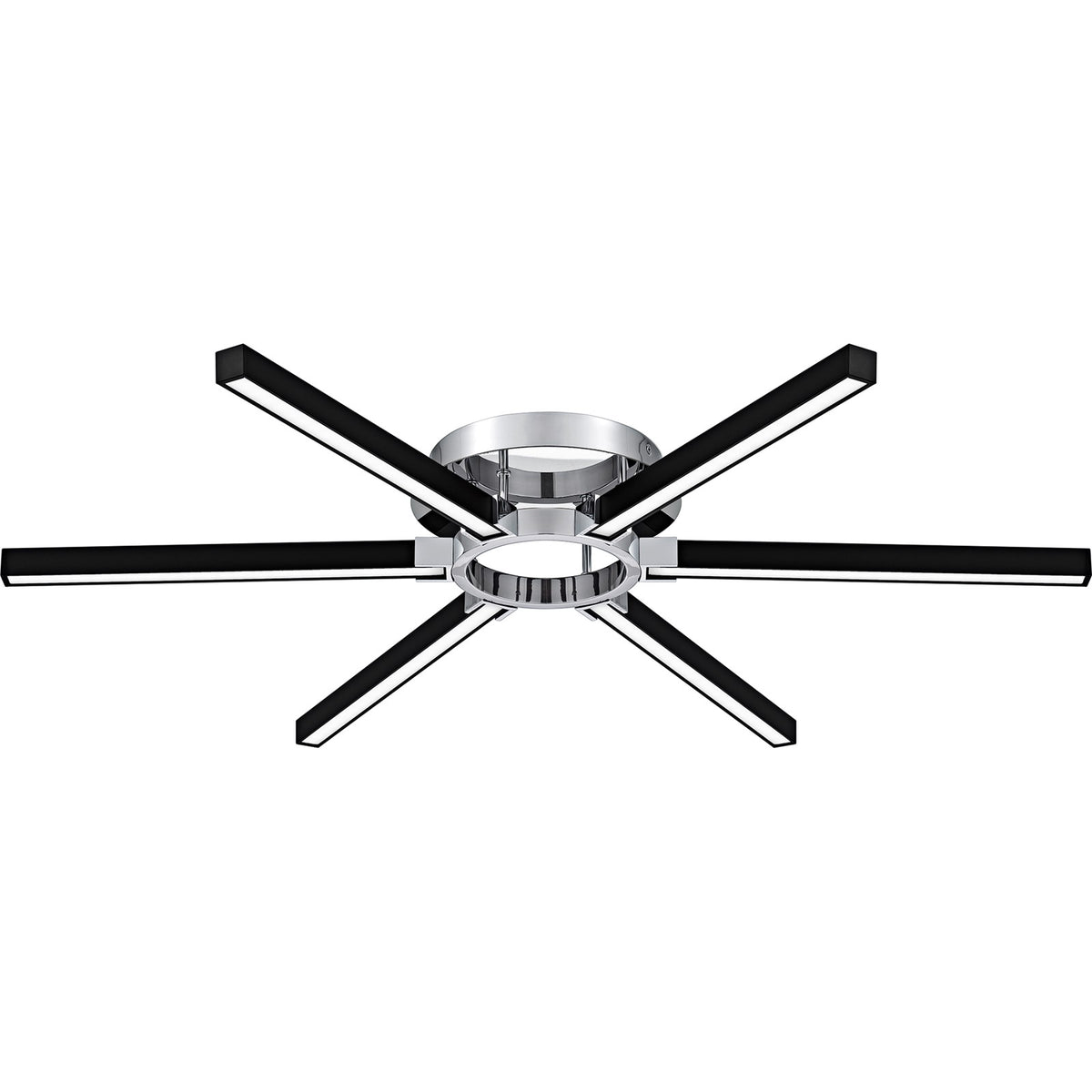 Quoizel Zealand 36in LED Semi-Flush Mount | Contemporary Polished Chrome Steel | Bedroom & Hallway | 36 x 36 x 4 in | Model QSF6793C