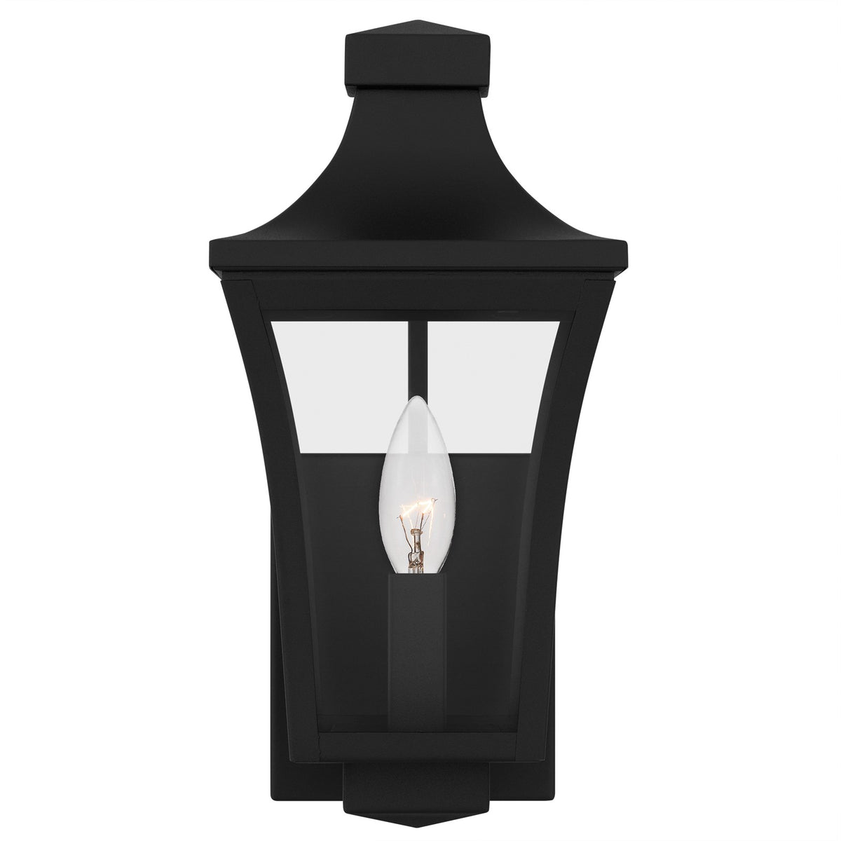 Quoizel Quentin 6in 1-Light Outdoor Wall Lantern | Traditional Earth Black and Clear Glass | Porch & Entryway | 6 x 7 x 12 in | Model QTN8406EK