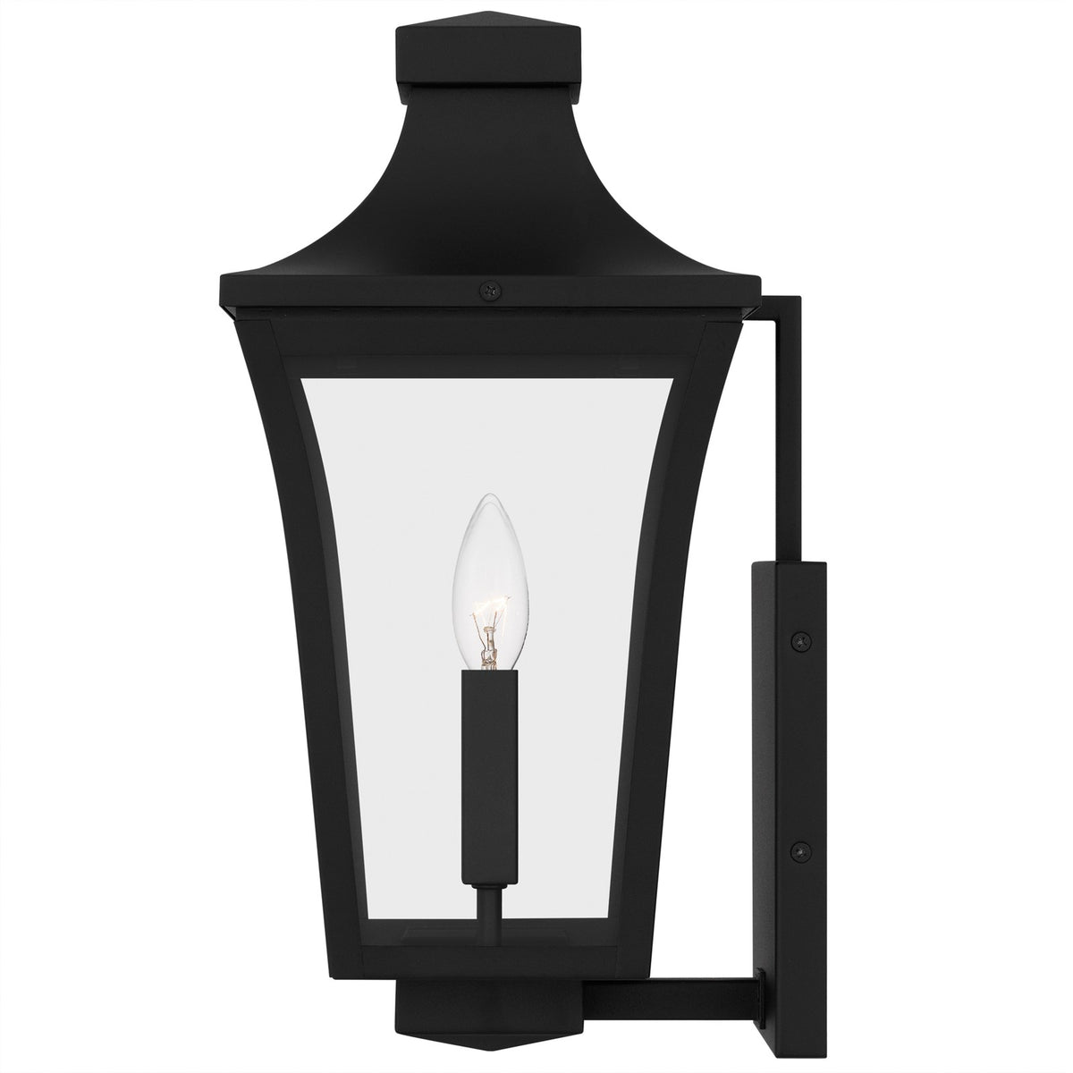Quoizel Quentin 8in 2-Light Outdoor Wall Lantern | Traditional Earth Black and Clear Glass | Porch & Entryway | 8 x 9 x 16.25 in | Model QTN8408EK