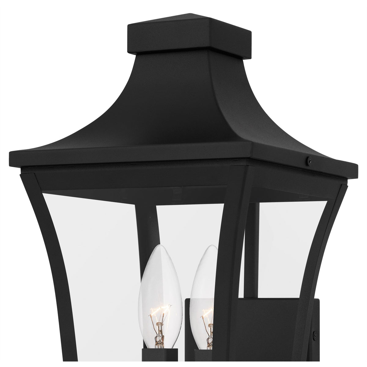 Quoizel Quentin 8in 2-Light Outdoor Wall Lantern | Traditional Earth Black and Clear Glass | Porch & Entryway | 8 x 9 x 16.25 in | Model QTN8408EK