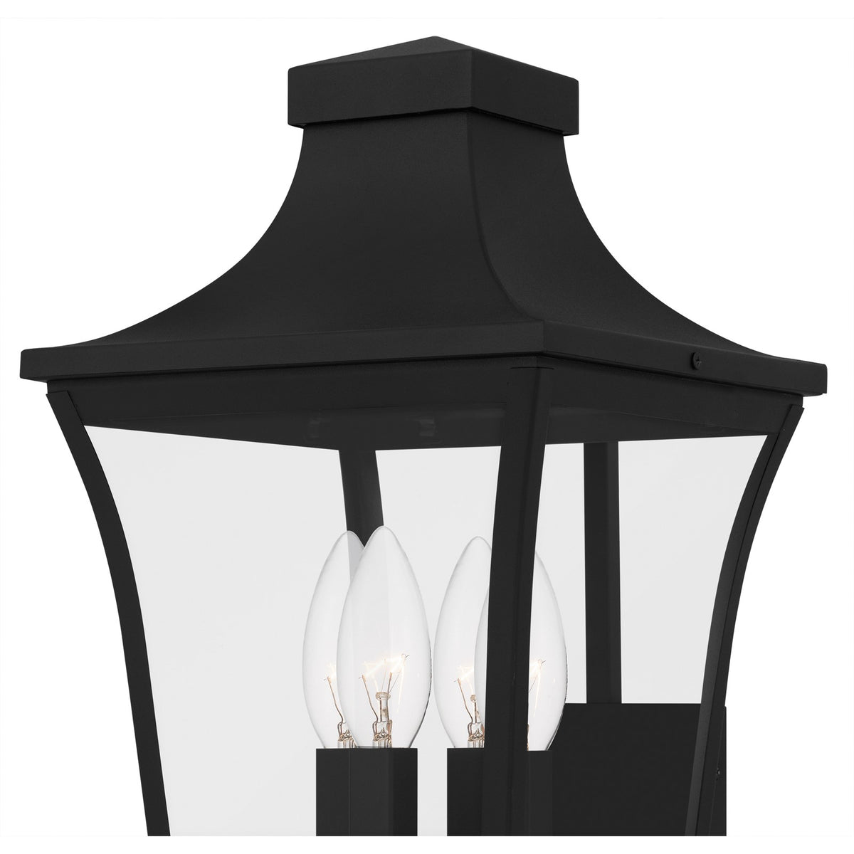 Quoizel Quentin 20in 4-Light Outdoor Lantern | Traditional Earth Black and Clear Glass | Front Porch & Entryway | 10 x 11.25 x 20 in | Model QTN8410EK