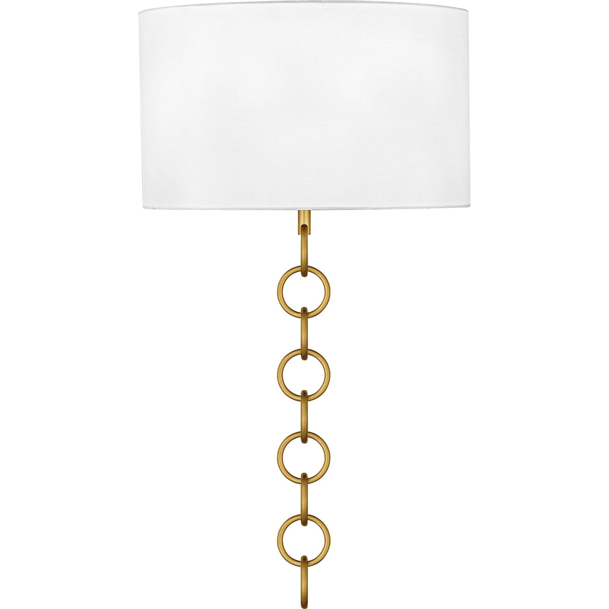 Quoizel Baynes 22in 2-Light Wall Sconce | Traditional Brushed Gold and White Fabric | Hallway & Bedroom | 13 x 6 x 22.75 in | Model QW6798BRG