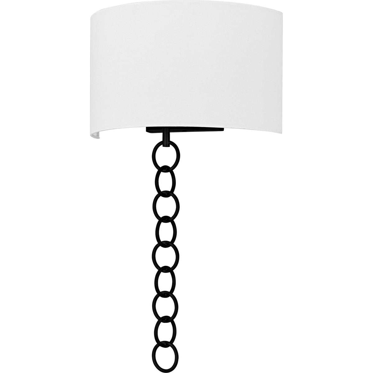 Quoizel Baynes 22in 2-Light Wall Sconce | Traditional Matte Black and White Fabric | Hallway & Bedroom | 13 x 6 x 22.75 in | Model QW6798MBK