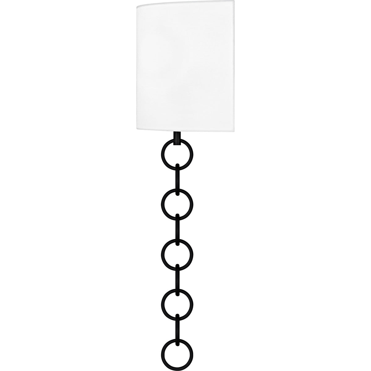 Quoizel Baynes 22in 2-Light Wall Sconce | Traditional Matte Black and White Fabric | Hallway & Bedroom | 13 x 6 x 22.75 in | Model QW6798MBK