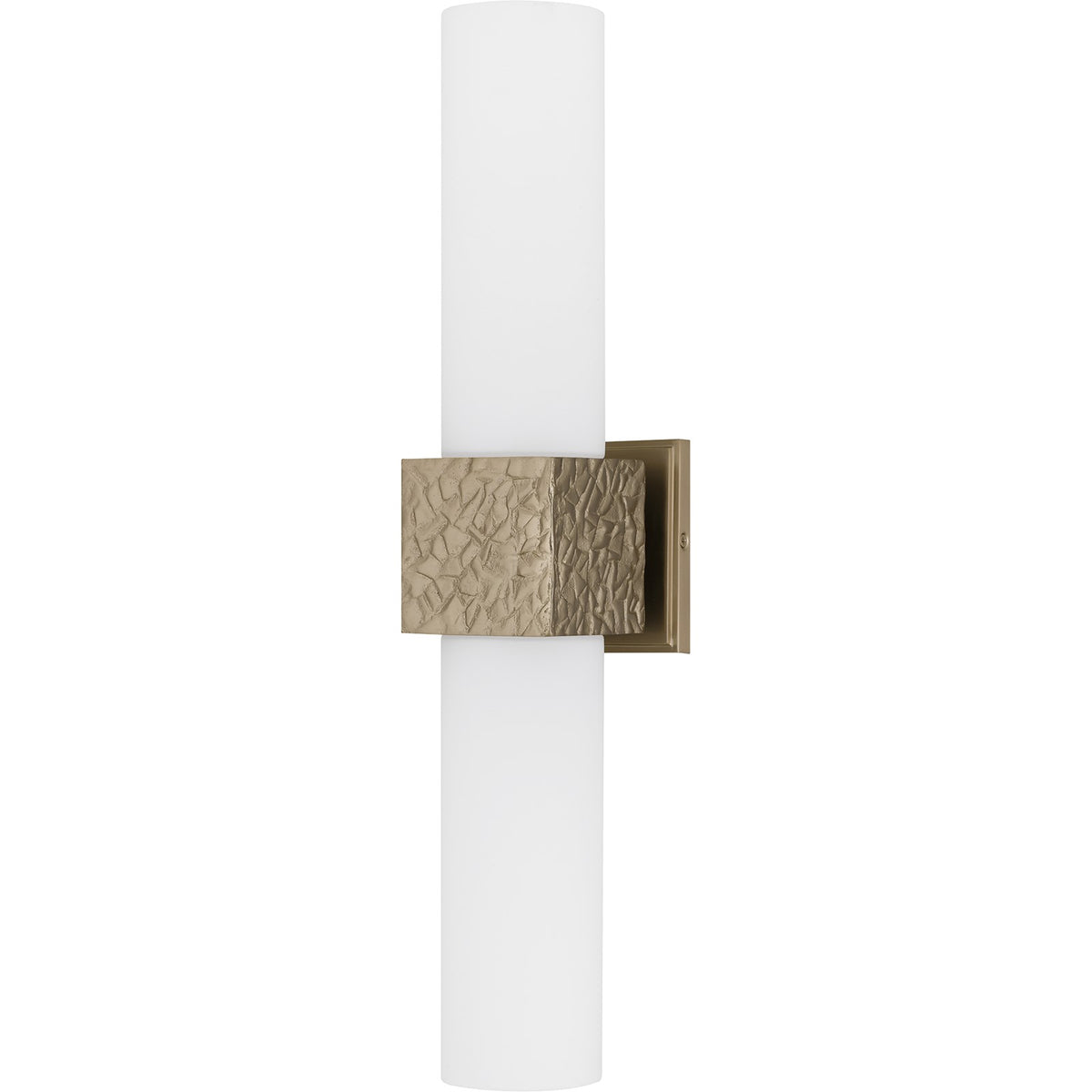 Quoizel Arline 24in 2-Light Wall Sconce | Modern Bronze Gold and Opal Etched Glass | Bedroom & Hallway Accent Light | Model QW6800BGD