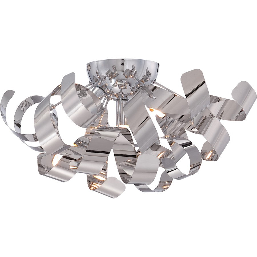 Quoizel Ribbons 4 Light Flush Mount in Polished Chrome