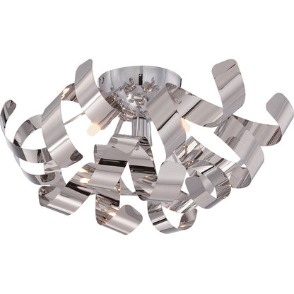 Quoizel Ribbons 4 Light Flush Mount in Polished Chrome