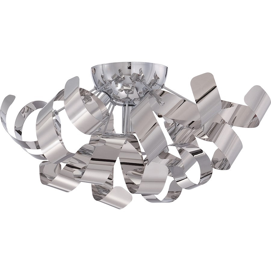 Quoizel Ribbons 4 Light Flush Mount in Polished Chrome