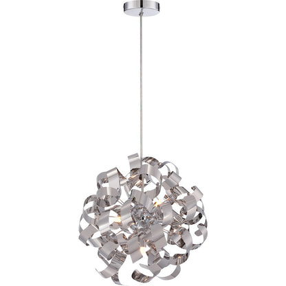 Quoizel Ribbons 5 Light Pendant in Polished Chrome