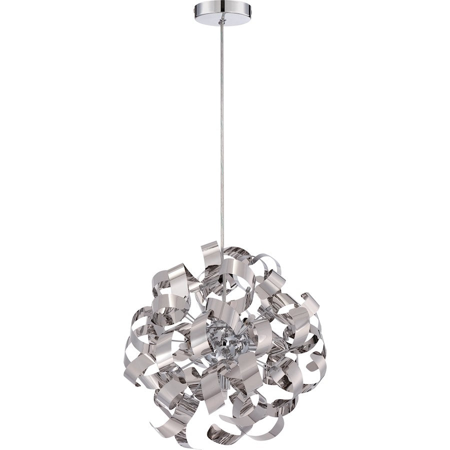 Quoizel Ribbons 5 Light Pendant in Polished Chrome