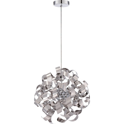 Quoizel Ribbons 5 Light Pendant in Polished Chrome