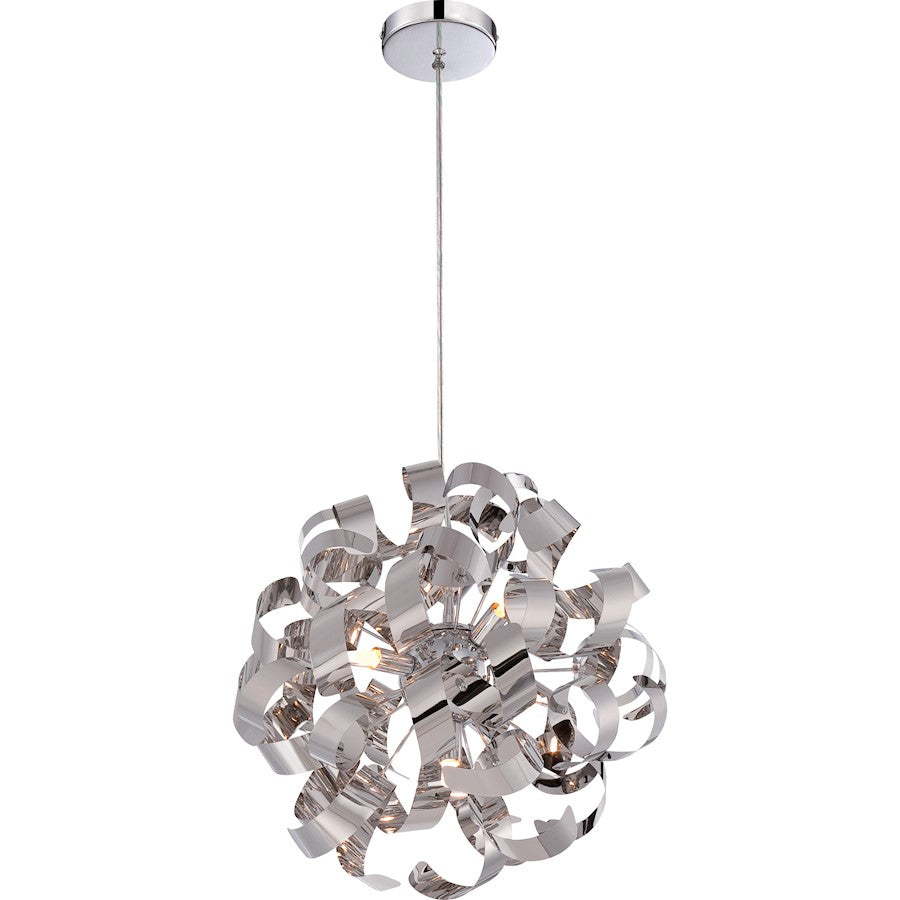 Quoizel Ribbons 5 Light Pendant in Polished Chrome