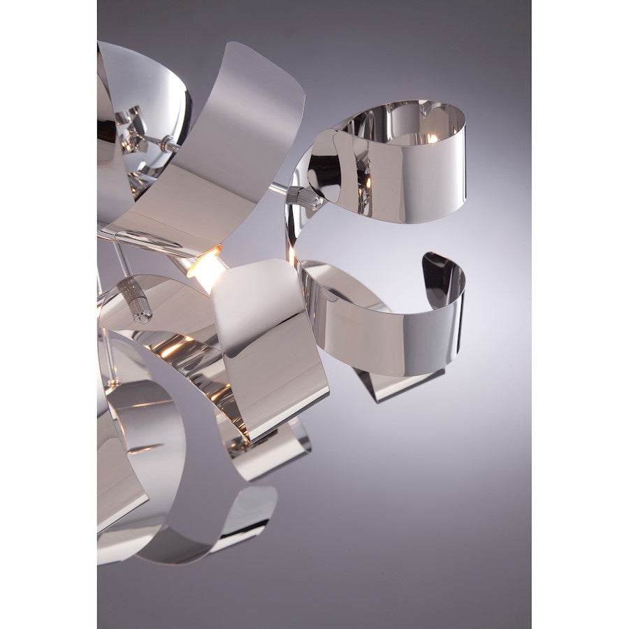 Quoizel Ribbons 5 Light Pendant in Polished Chrome