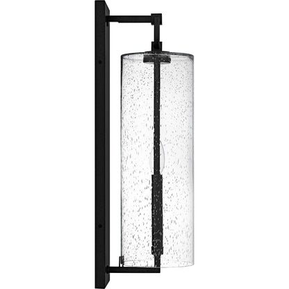 Quoizel Redan 22in 1-Light Outdoor Wall Lantern | Industrial Stone Black and Clear Seedy Glass | Entryway & Porch | Model RDN8406SBK