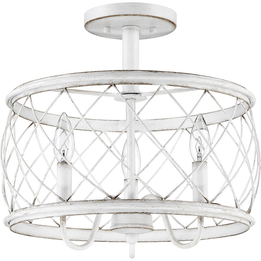 Quoizel Dury Semi-Flush Mount, Antique White