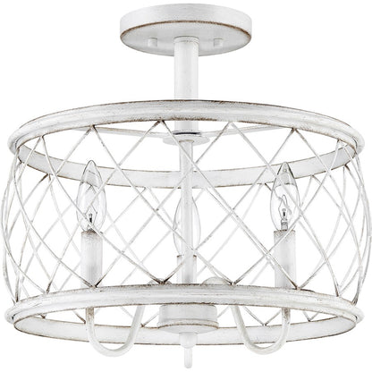 Quoizel Dury Semi-Flush Mount, Antique White