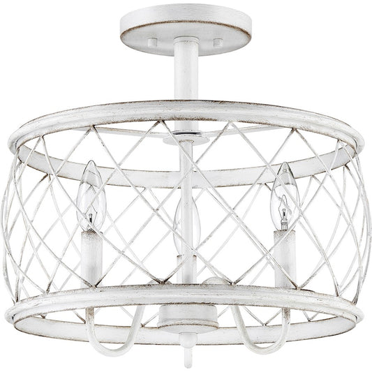 Quoizel Dury Semi-Flush Mount, Antique White