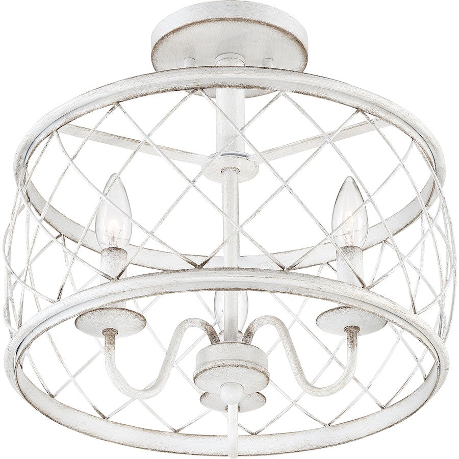 Quoizel Dury Semi-Flush Mount, Antique White