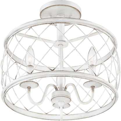 Quoizel Dury Semi-Flush Mount, Antique White