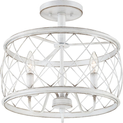 Quoizel Dury Semi-Flush Mount, Antique White