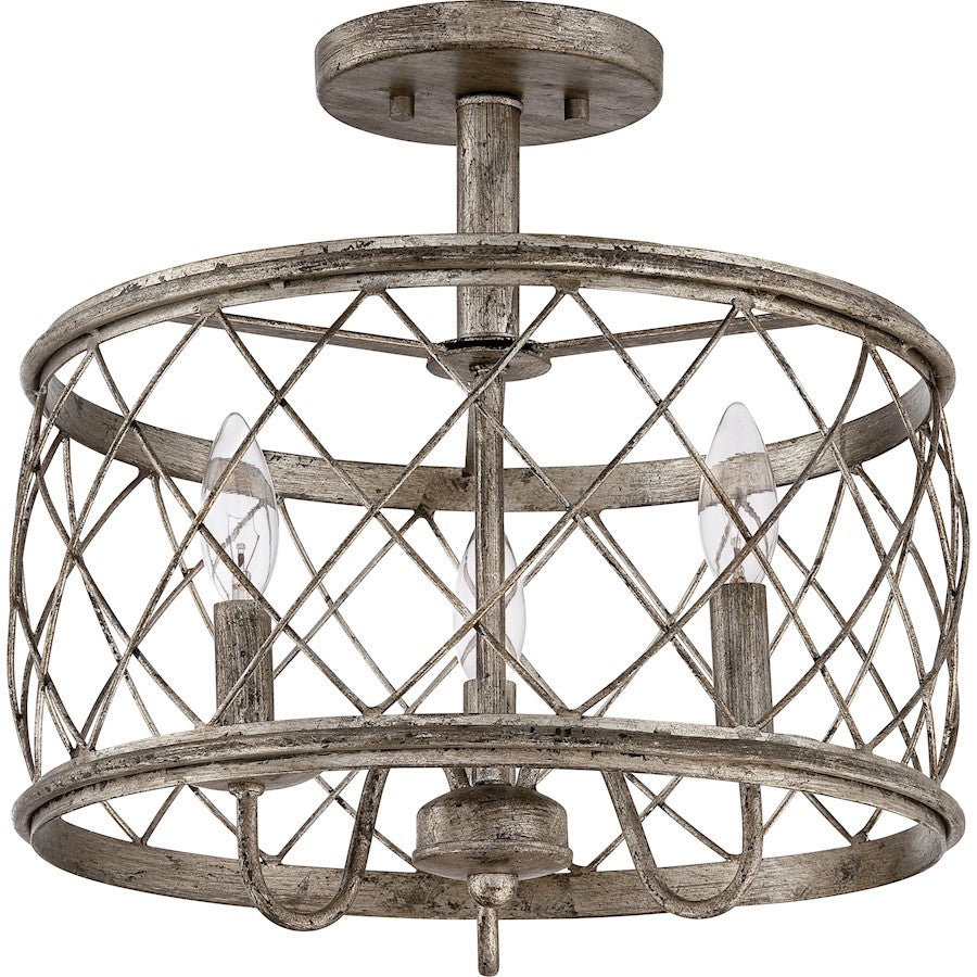 Quoizel Dury Semi-Flush Mount, Century Silver Leaf
