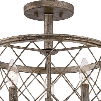 Quoizel Dury Semi-Flush Mount, Century Silver Leaf