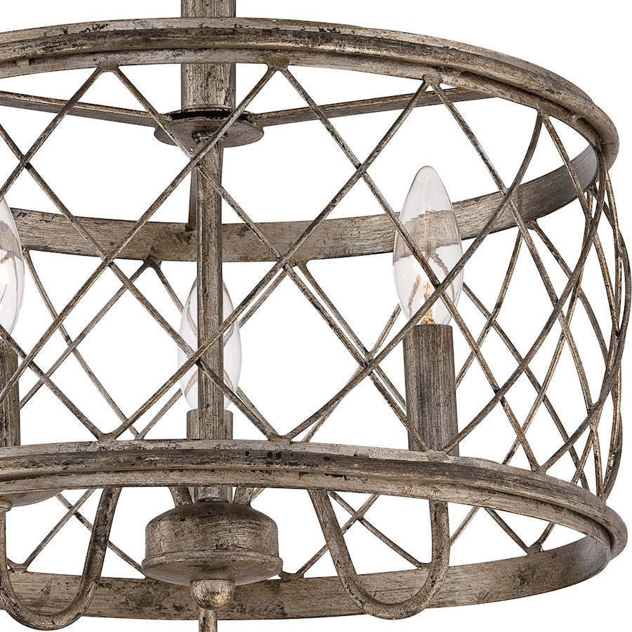 Quoizel Dury Semi-Flush Mount, Century Silver Leaf