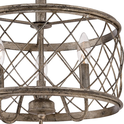 Quoizel Dury Semi-Flush Mount, Century Silver Leaf