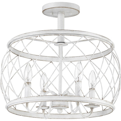 Quoizel Dury Semi-Flush Mount, Antique White