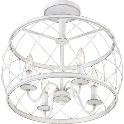 Quoizel Dury Semi-Flush Mount, Antique White