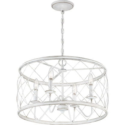 4 Light Pendant, Antique White