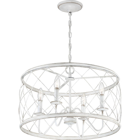 4 Light Pendant, Antique White