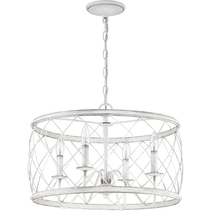 4 Light Pendant, Antique White